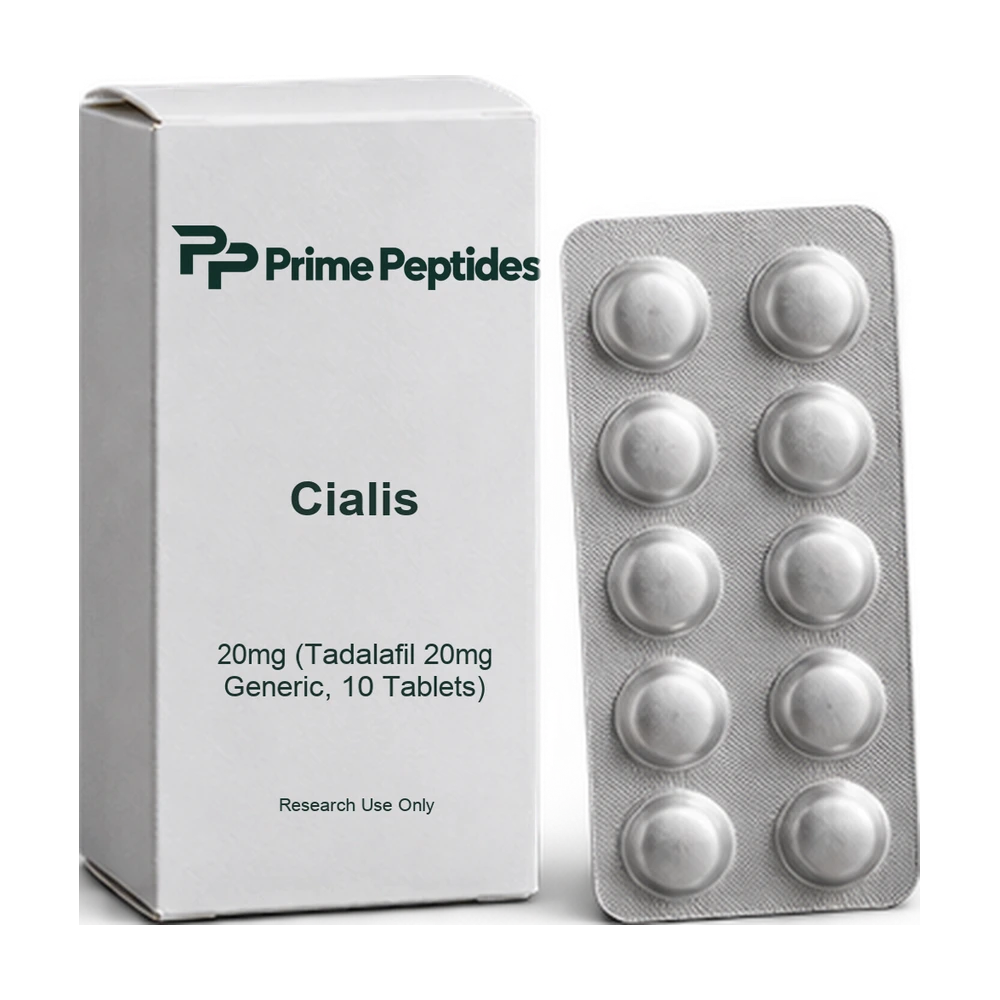 Cialis 20mg (Tadalafil 20mg Generic, 10 Tablets) — Prime Peptides