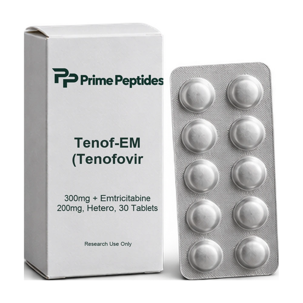 Tenof-EM (Tenofovir 300mg + Emtricitabine 200mg, Hetero, 30 Tablets) — Prime Peptides