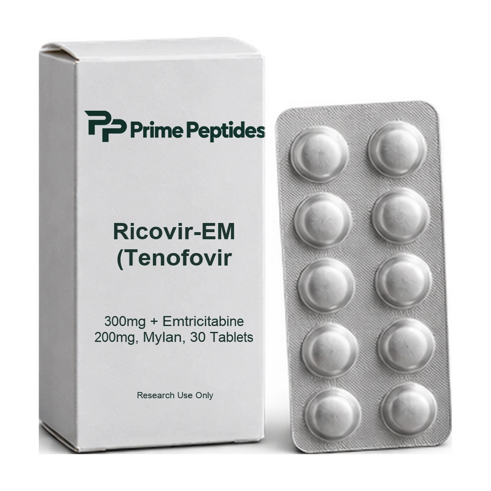Ricovir-EM (Tenofovir 300mg + Emtricitabine 200mg, Mylan, 30 Tablets) — Prime Peptides